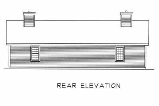Exterior - Rear Elevation for Country House Plan #22-129 - 1 bed, 1 bath
