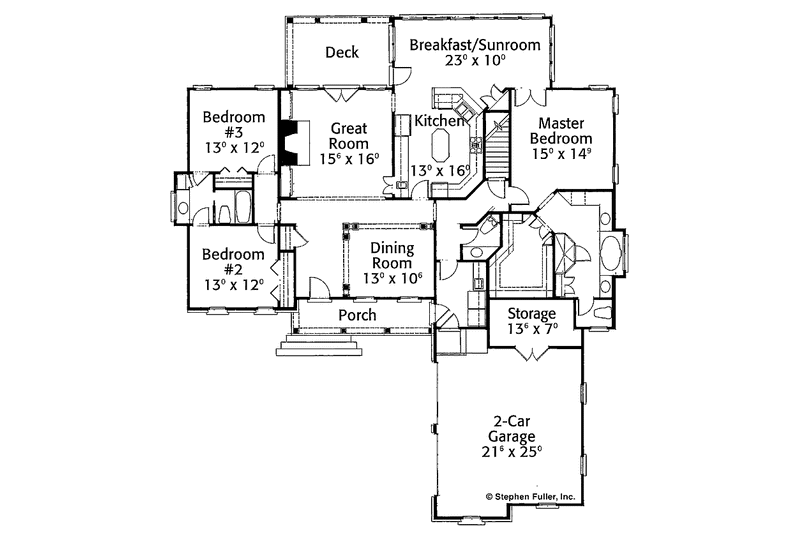 Home Plan - Floor Plan - Main Floor for Country House Plan #429-331 - 3 bed, 2.5 bath