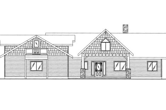 Exterior - Front Elevation 3 for Bungalow House Plan #117-619 - 2 bed, 2.5 bath