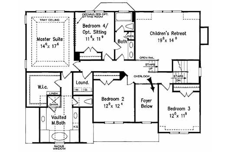 Home Plan - Floor Plan - Upper Floor 1 for Colonial House Plan #927-953 - 5 bed, 3 bath