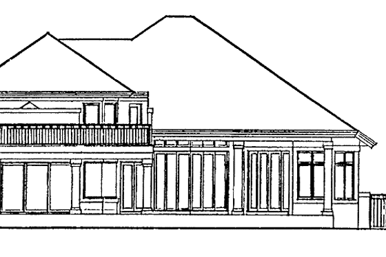 Exterior - Rear Elevation 2 for Mediterranean House Plan #930-45 - 3 bed, 3.5 bath