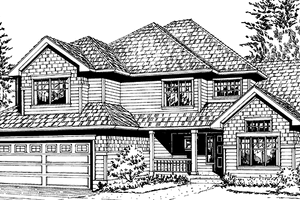 Exterior - Front Elevation 3 for Craftsman House Plan #132-265 - 3 bed, 2.5 bath