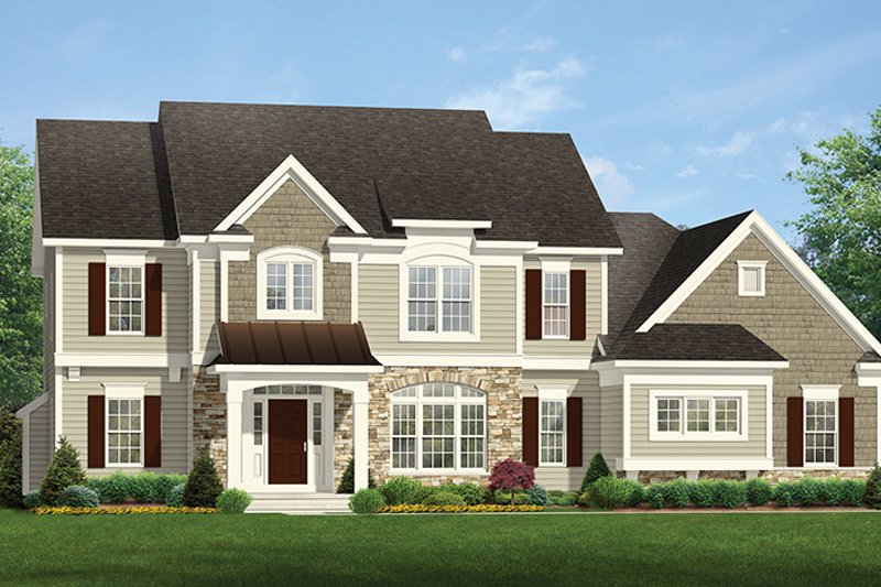 Home Plan - Exterior - Front Elevation 4 for Colonial House Plan #1010-170 - 4 bed, 3.5 bath
