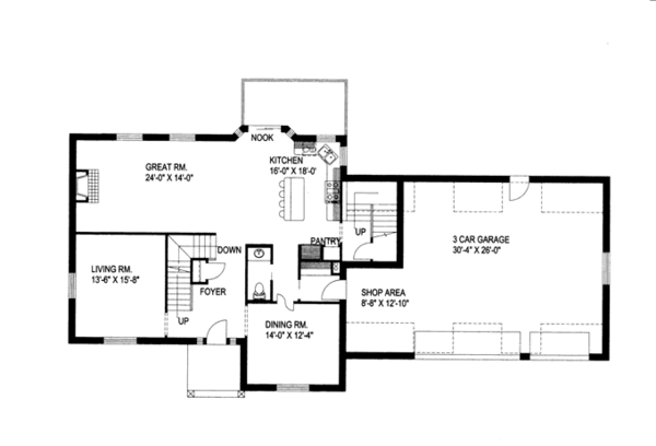 Home Plan - Traditional Floor Plan - Main Floor Plan #117-837