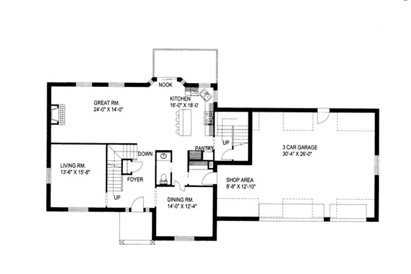 Dream House Plan - Floor Plan - Main Floor for Traditional House Plan #117-837 - 5 bed, 3.5 bath