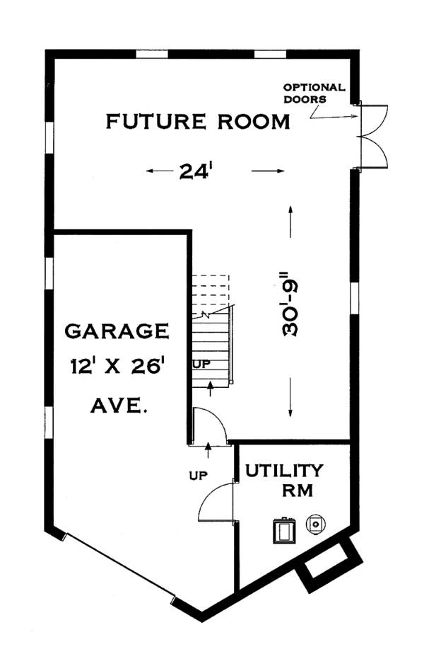 House Design - European Floor Plan - Lower Floor Plan #3-279