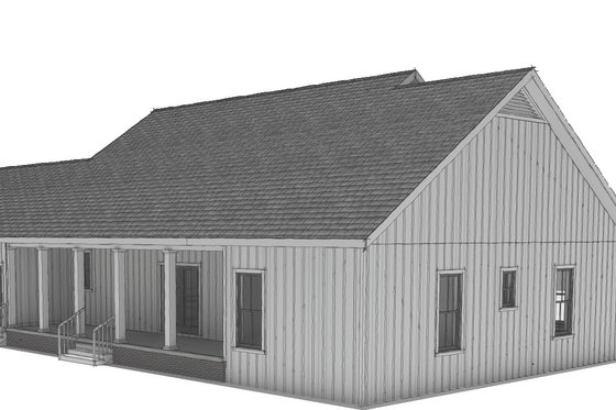 Exterior - Other Elevation 1 for Country House Plan #44-256 - 3 bed, 2 bath