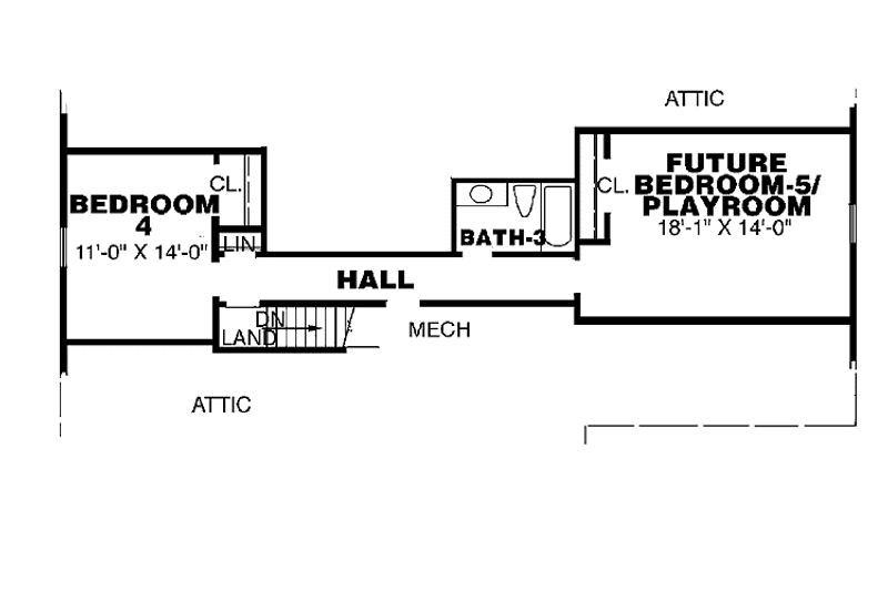 House Plan Design - Floor Plan - Upper Floor for Traditional House Plan #34-249 - 3 bed, 2 bath