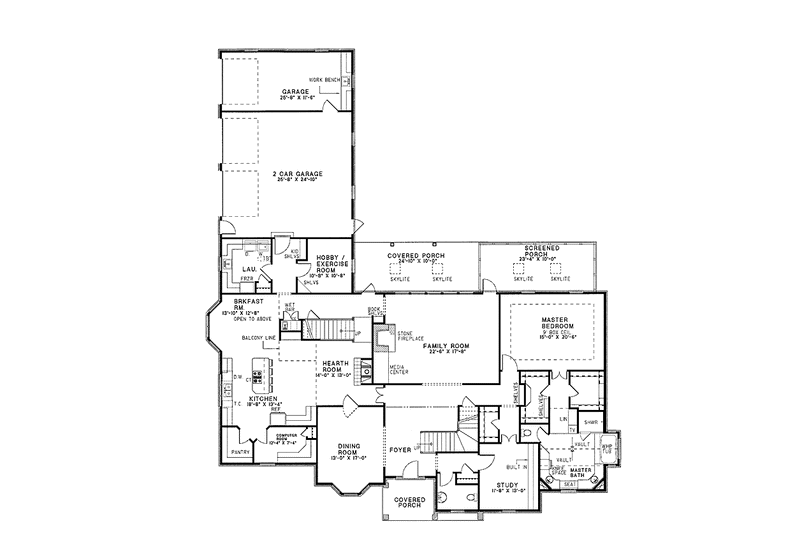 Home Plan - Floor Plan - Main Floor for Traditional House Plan #17-2629 - 5 bed, 4.5 bath