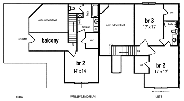 Home Plan - Traditional Floor Plan - Upper Floor Plan #45-426