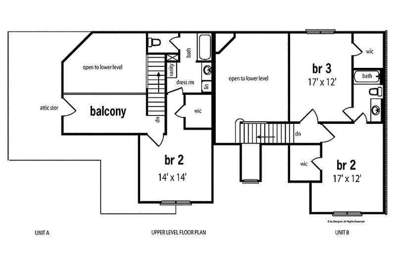 Home Plan - Floor Plan - Upper Floor for Traditional House Plan #45-426 - 5 bed, 4.5 bath
