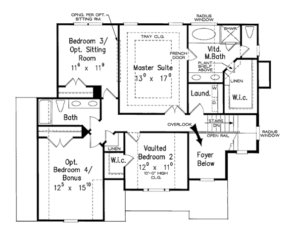 Home Plan - Colonial Floor Plan - Upper Floor Plan #927-827