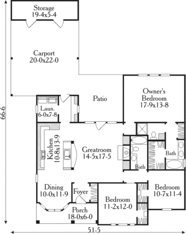 Dream House Plan - Farmhouse Floor Plan - Main Floor Plan #406-265