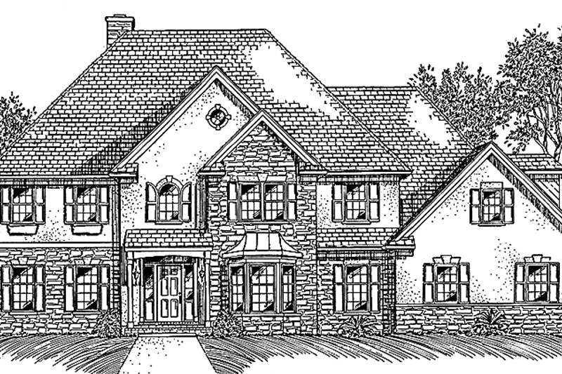 House Blueprint - European Exterior - Front Elevation Plan #994-16