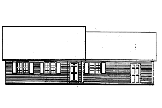Exterior - Front Elevation 3 for Ranch House Plan #30-243 - 3 bed, 2 bath