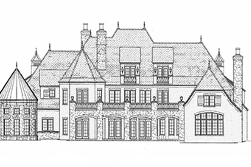 Dream House Plan - Exterior - Rear Elevation for European House Plan #453-608 - 5 bed, 5 bath