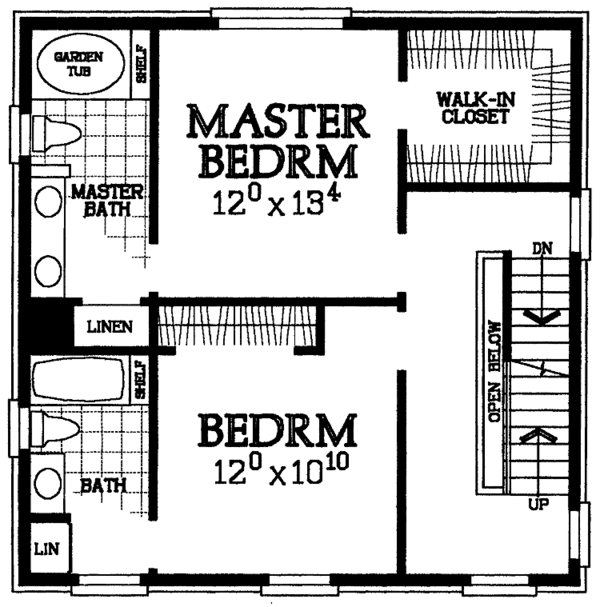 House Design - Colonial Floor Plan - Upper Floor Plan #72-986