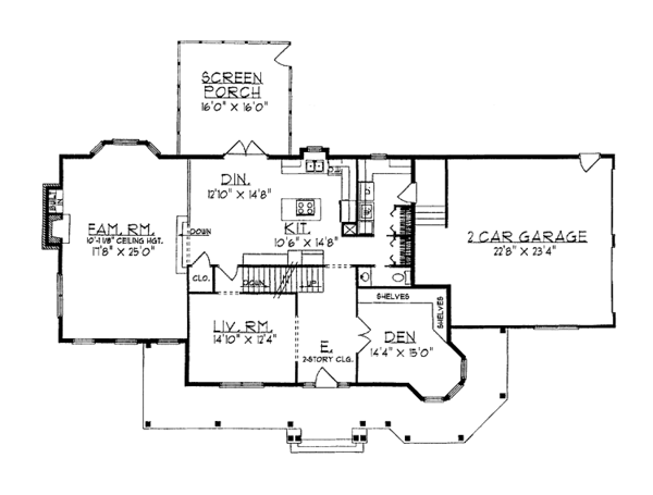 Dream House Plan - Victorian Floor Plan - Main Floor Plan #70-1340