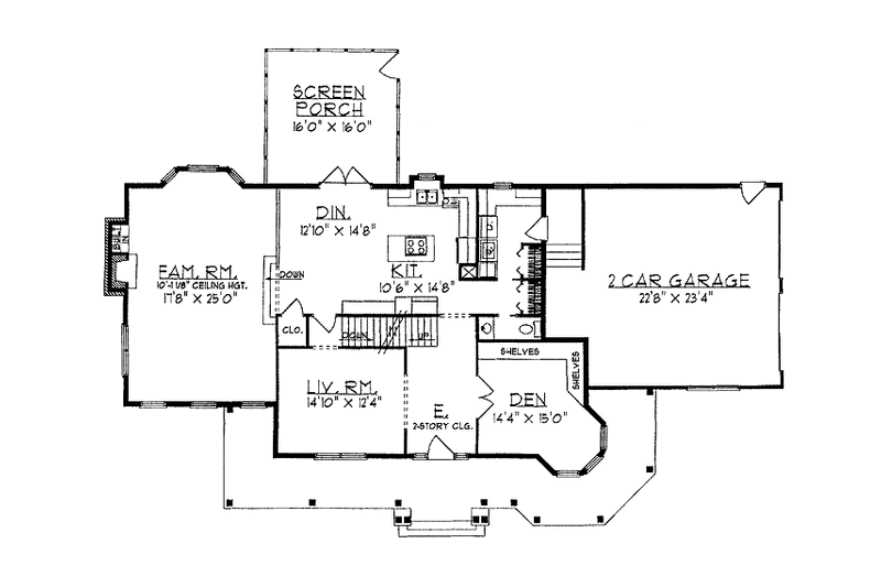 Dream House Plan - Floor Plan - Main Floor for Victorian House Plan #70-1340 - 4 bed, 2.5 bath
