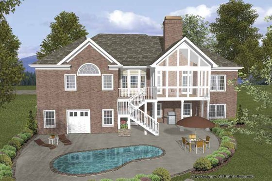 Exterior - Rear Elevation for Craftsman House Plan #56-688 - 4 bed, 3.5 bath