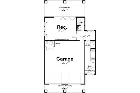 Floor Plan - Main Floor for Beach House Plan #455-378 - 4 bed, 3.5 bath
