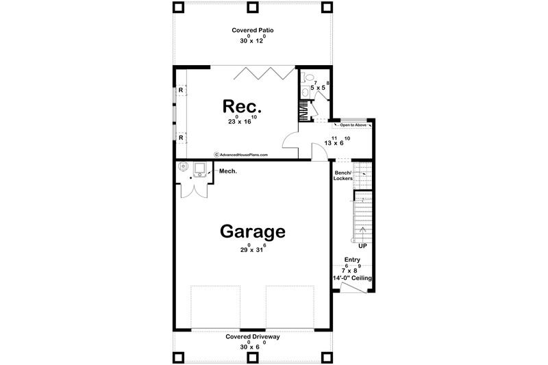 House Blueprint - Floor Plan - Main Floor for Beach House Plan #455-378 - 4 bed, 3.5 bath