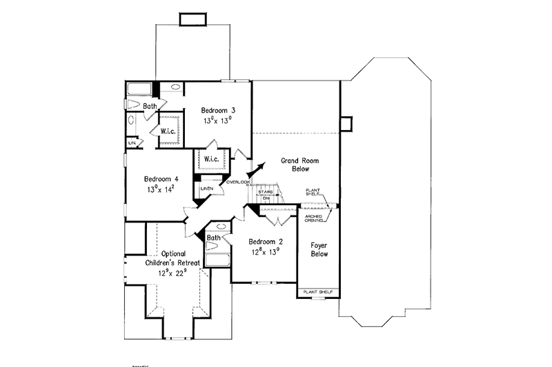 House Blueprint - Floor Plan - Upper Floor for Colonial House Plan #927-857 - 4 bed, 3.5 bath