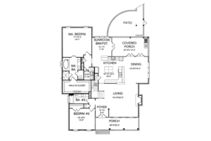 Floor Plan - Main Floor for Craftsman House Plan #37-279 - 5 bed, 4 bath