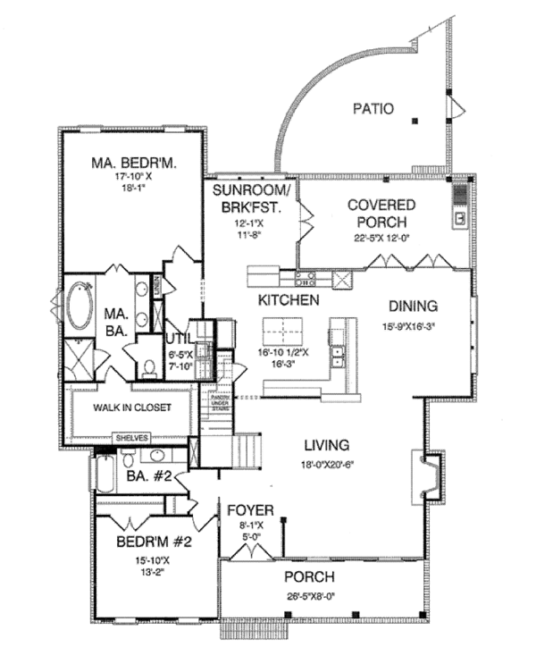 Architectural House Design - Craftsman Floor Plan - Main Floor Plan #37-279