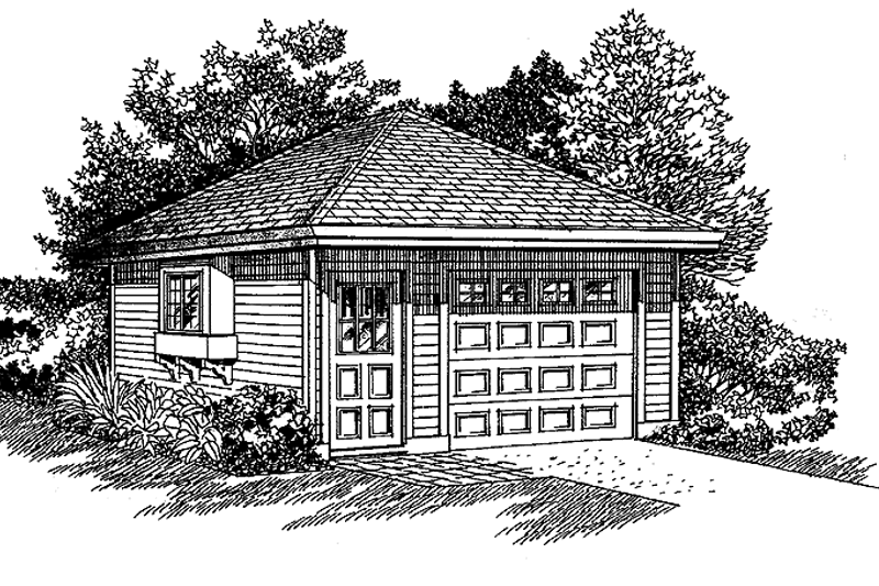 House Blueprint - Prairie Exterior - Front Elevation Plan #47-1058