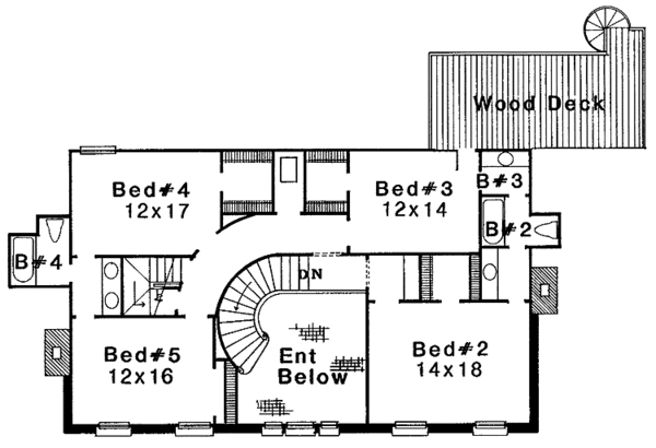 Architectural House Design - Classical Floor Plan - Upper Floor Plan #310-1077
