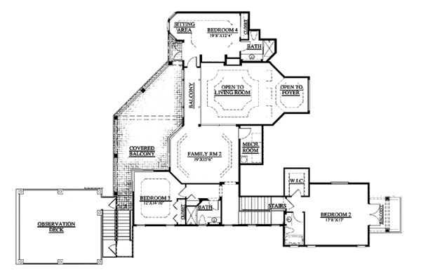 Architectural House Design - Mediterranean Floor Plan - Upper Floor Plan #1017-67