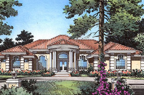 Exterior - Front Elevation for European House Plan #417-394 - 4 bed, 3.5 bath