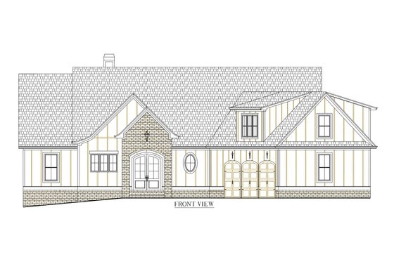 Exterior - Front Elevation 3 for Craftsman House Plan #437-138 - 4 bed, 4.5 bath