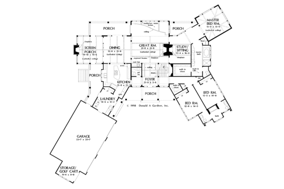 Floor Plan - Main Floor for Craftsman House Plan #929-340 - 5 bed, 4 bath