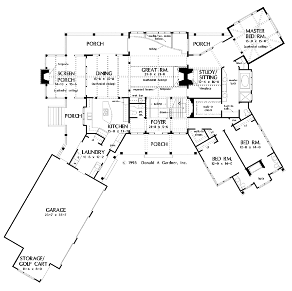 Craftsman Floor Plan - Main Floor Plan #929-340