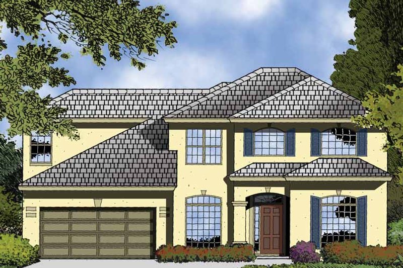 Architectural House Design - Exterior - Front Elevation 3 for Contemporary House Plan #1015-50 - 4 bed, 3 bath