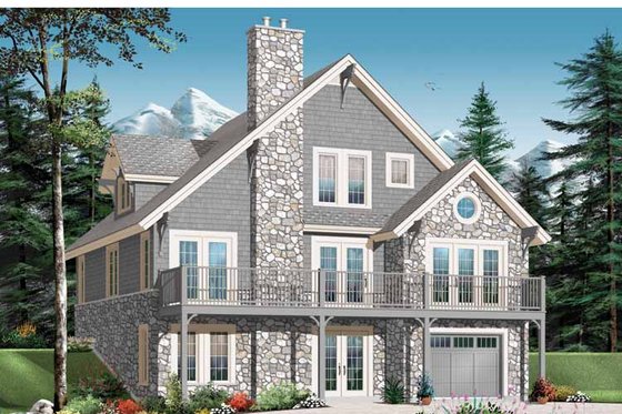 Exterior - Front Elevation 3 for European House Plan #23-2423 - 3 bed, 2.5 bath