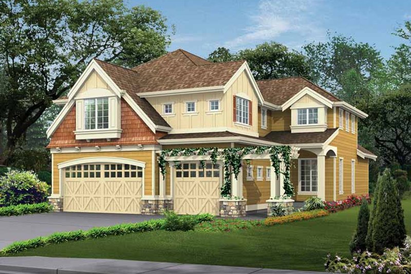 House Blueprint - Craftsman Exterior - Front Elevation Plan #132-260