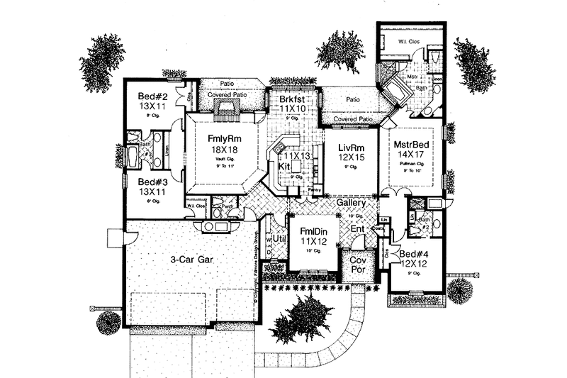 Home Plan - Floor Plan - Main Floor for Country House Plan #310-1106 - 4 bed, 3.5 bath
