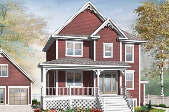 Exterior - Front Elevation 3 for Country House Plan #23-2503 - 4 bed, 2.5 bath