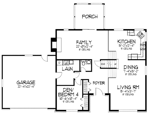 Home Plan - Tudor Floor Plan - Main Floor Plan #51-692
