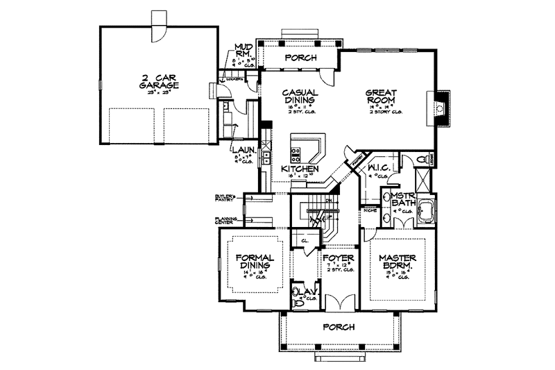 House Plan Design - Floor Plan - Main Floor for Classical House Plan #1032-1 - 3 bed, 3.5 bath