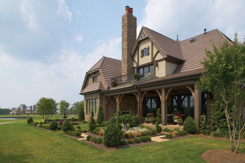 Architectural House Design - Exterior - Rear Elevation for European House Plan #453-176 - 3 bed, 3.5 bath