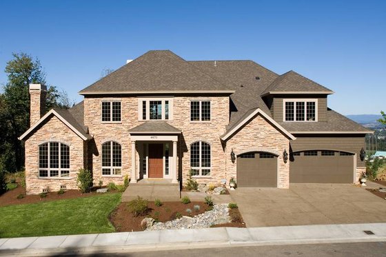 Exterior - Front Elevation 3 for European House Plan #48-618 - 4 bed, 3.5 bath