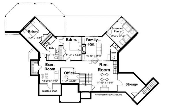 House Design - Floor Plan - Lower Floor for Farmhouse House Plan #928-420 - 3 bed, 3.5 bath