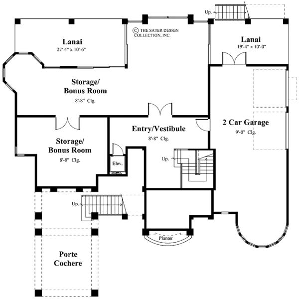 House Design - Mediterranean Floor Plan - Lower Floor Plan #930-135