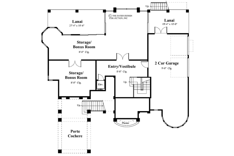 Architectural House Design - Floor Plan - Lower Floor for Mediterranean House Plan #930-135 - 3 bed, 3.5 bath