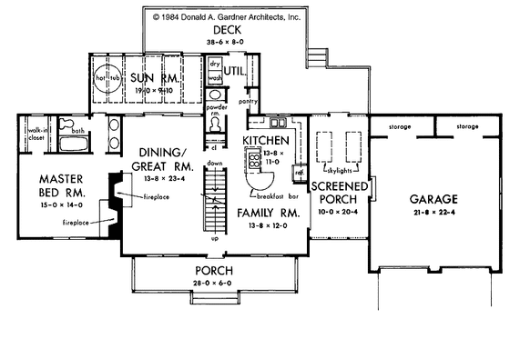 Floor Plan - Main Floor for Country House Plan #929-64 - 3 bed, 2.5 bath