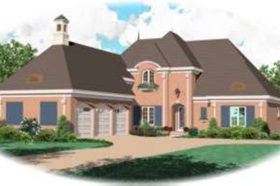 Exterior - Front Elevation for European House Plan #81-1319 - 4 bed, 3.5 bath